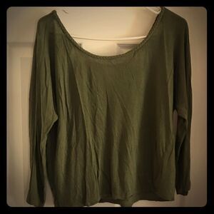 American Eagle medium green loose fit long sleeve